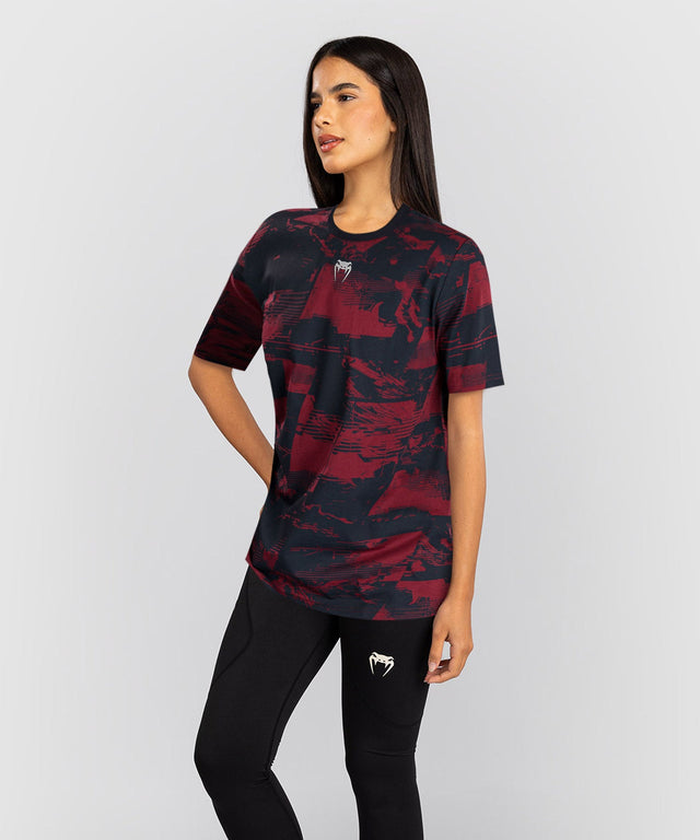Venum UFC T-Shirt Zenith für Damen – Marineblau/Bordeaux/Silber