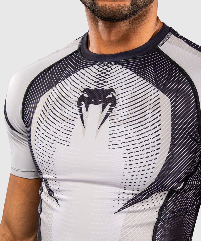 Venum Rashguard Galactic 3.0 Korte Mouwen - Offwhite/Zwart