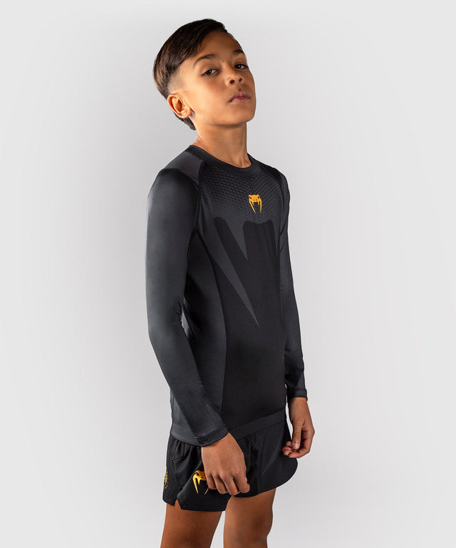 Rashguard Venum Attack Maniche Lunghe Bambini – Nero/Oro