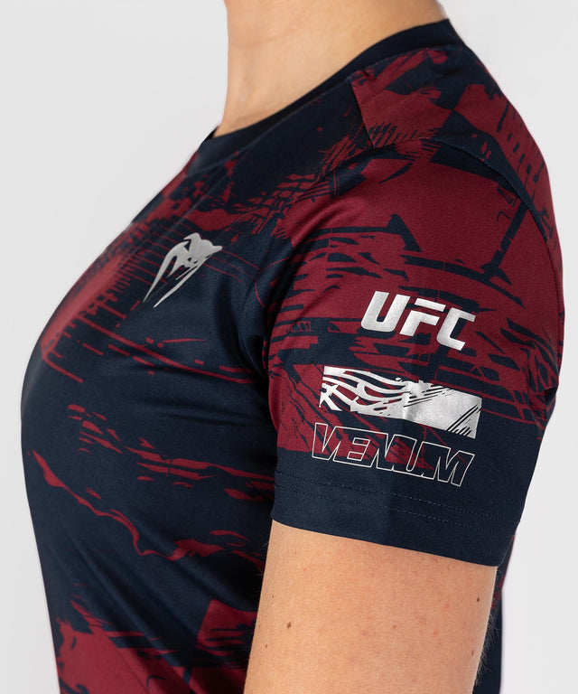 Camiseta Venum UFC Zenith – Mujer – Azul marino/Burdeos/Plata