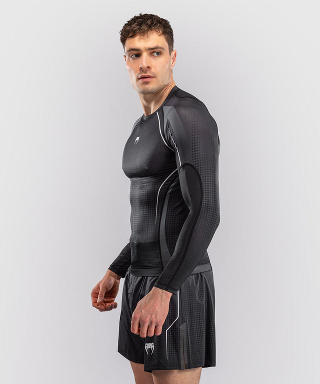Venum Rashguard Stealth Lange Mouwen - Zwart/Wit