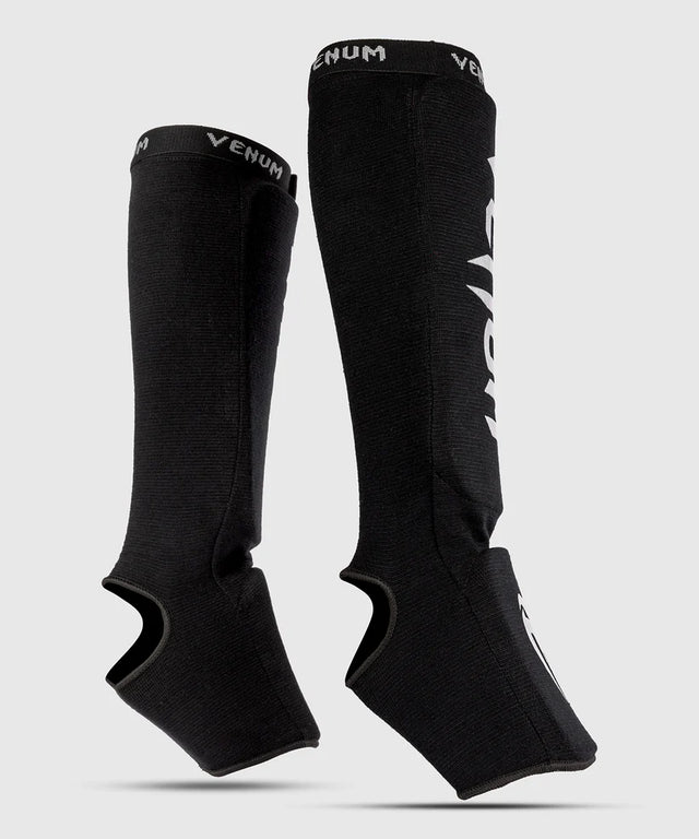 Venum Kickboxing Shin Guards Contact - Black/Silver