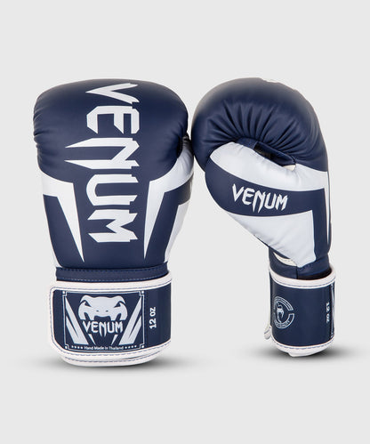 Gants de boxe Venum Elite - Bleu marine/blanc