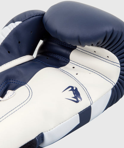 Gants de boxe Venum Elite - Bleu marine/blanc