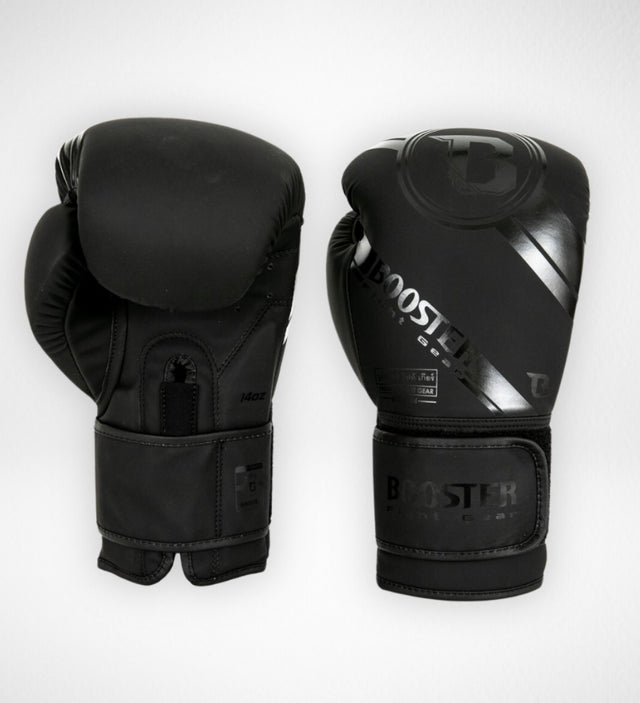 Gants de boxe Booster Premium Striker – Noir/Noir