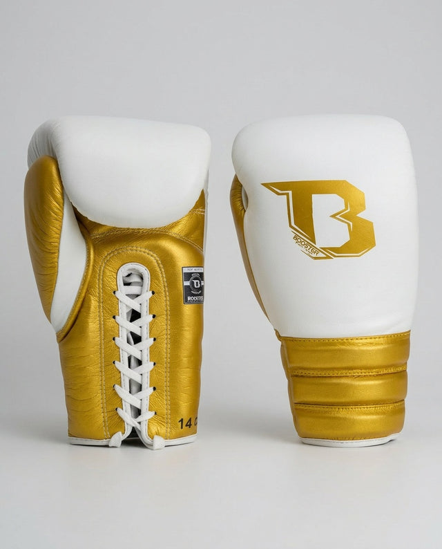 Booster Boxhandschuhe Rapid Strike mit Schnürverschluss - Weiß/Gold