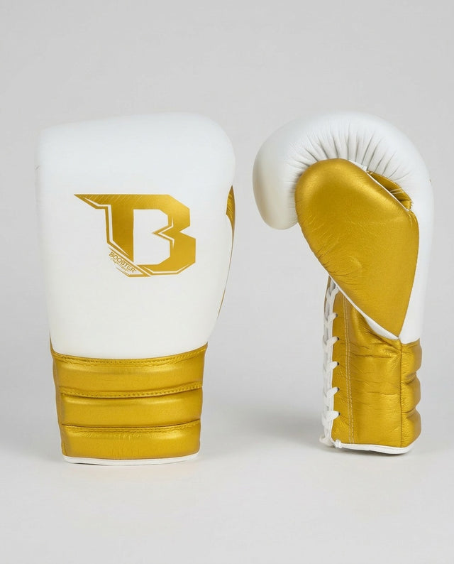 Booster Boxhandschuhe Rapid Strike mit Schnürverschluss - Weiß/Gold