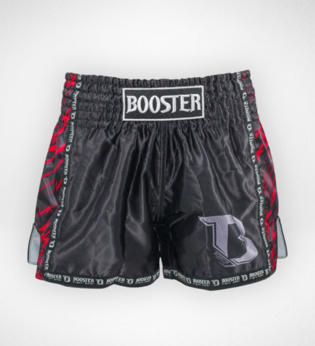 Pantaloncini Kickboxing Booster Combat Bambini – Nero/Rosso