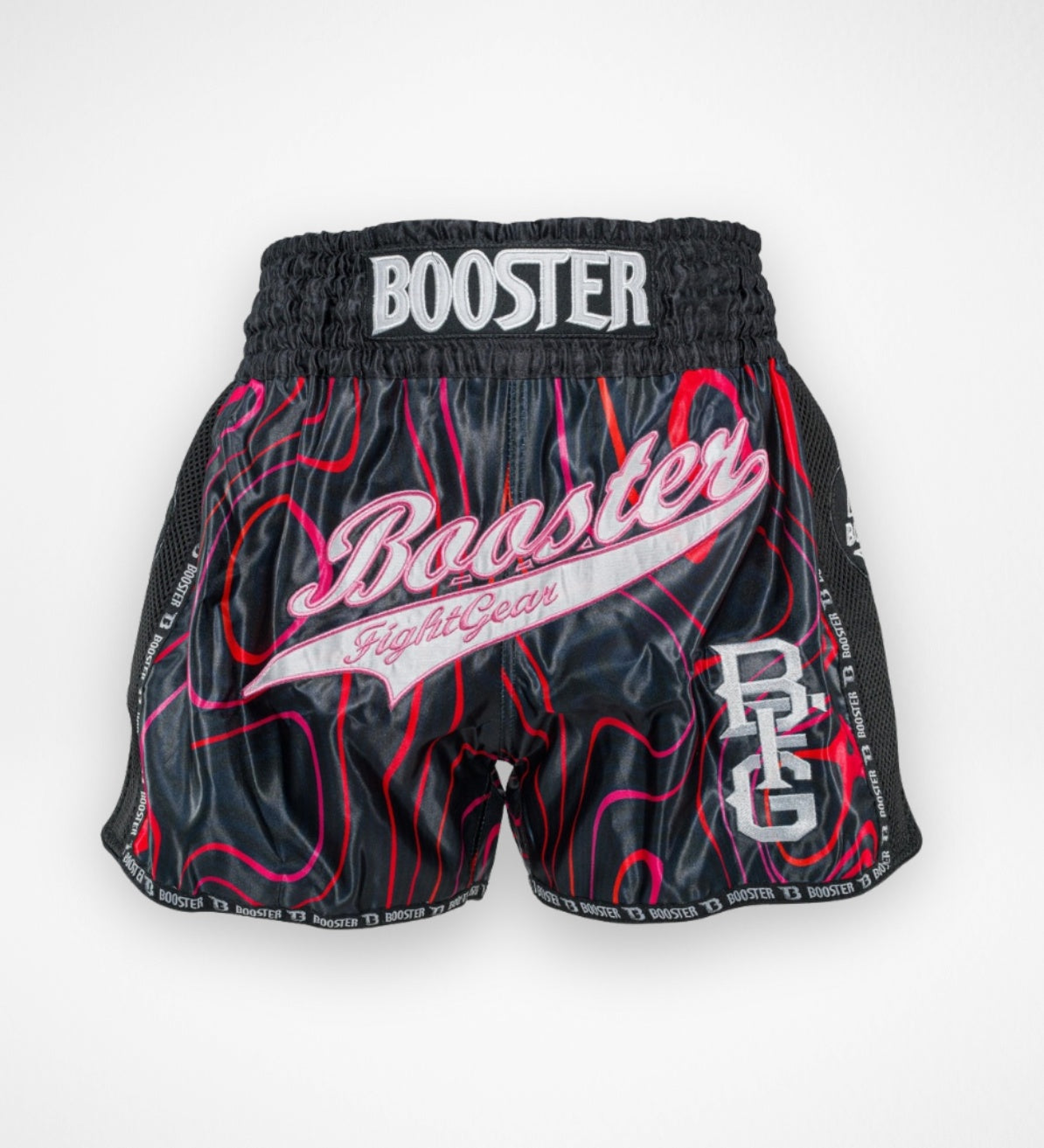 Shorts de kickboxing Booster Aurora – Noir/Rouge