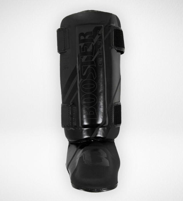 Booster Schienbeinschoner Kickboxen Thai Striker V2 – Schwarz/Schwarz