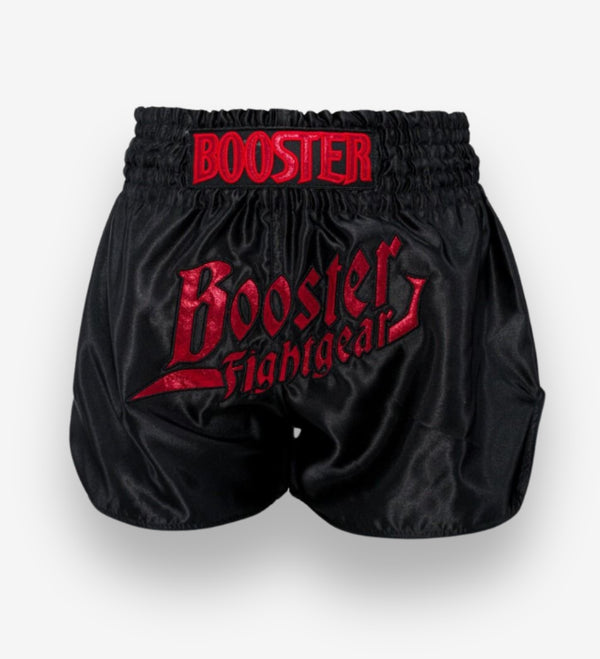 Shorts de kickboxing Booster Thunder – Noir/Rouge