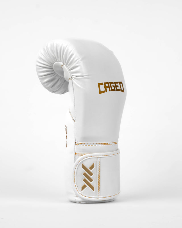 Guantoni da boxe Caged Core – Bianco/Oro