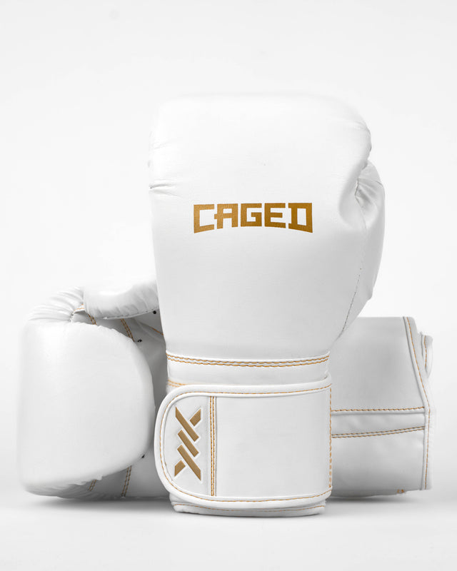 Guantoni da boxe Caged Core – Bianco/Oro