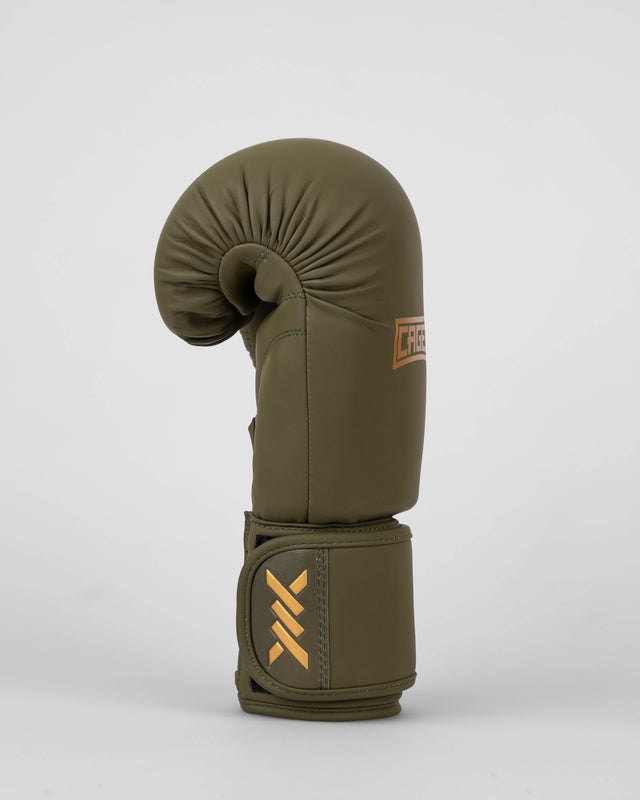 Caged Boxhandschuhe Shadow – Khaki Grün/Gold