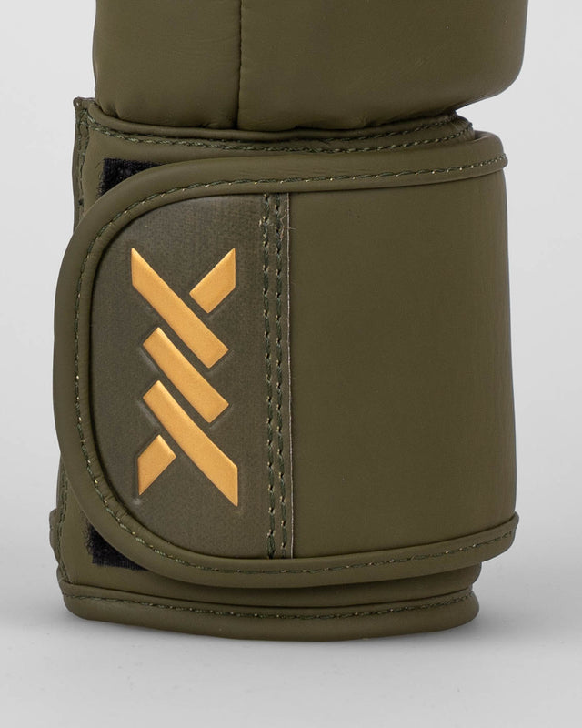 Caged Boxhandschuhe Shadow – Khaki Grün/Gold