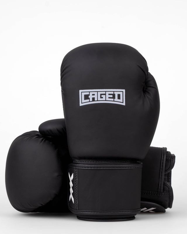 Caged Boxhandschuhe Shadow – Matt Schwarz/Weiß