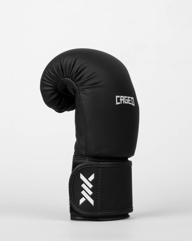 Caged Boxhandschuhe Spark Kinder – Matt Schwarz/Weiß