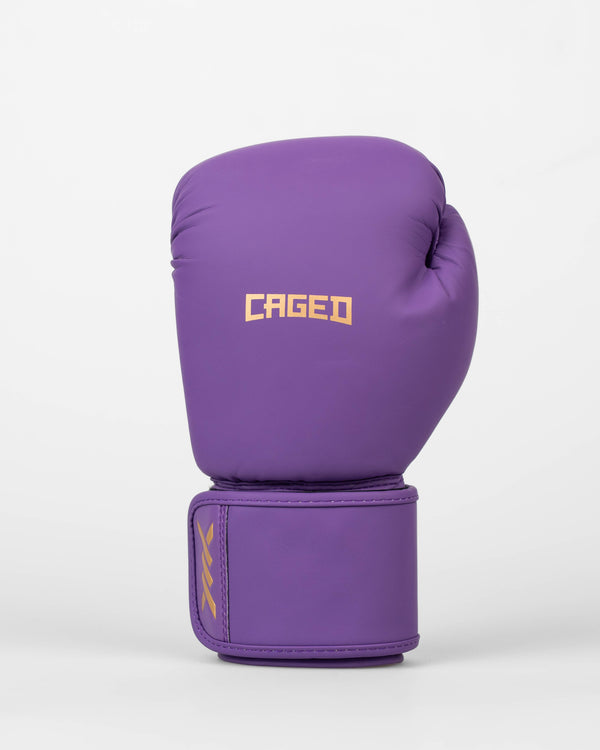 Guantes de boxeo Caged Spark Niños – Púrpura/Oro