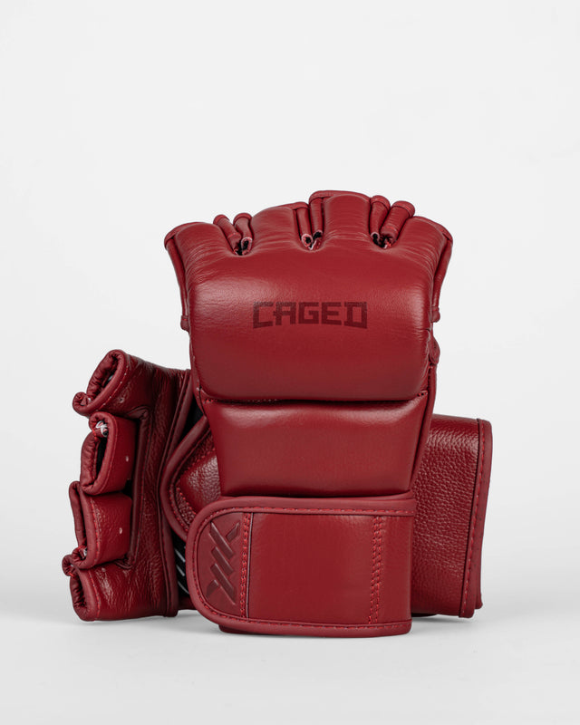 Caged MMA Gloves 'X' Series - Burgundy Red