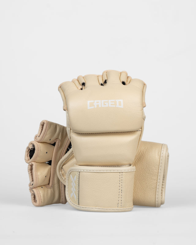 Caged MMA-Handschuhe 'X' Series – Creme Weiß