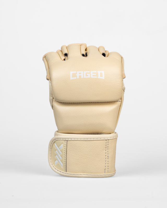 Caged MMA-Handschuhe 'X' Series – Creme Weiß