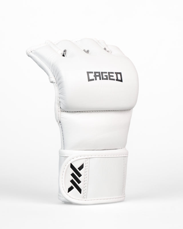 Caged MMA-Handschuhe 'X' Series – Weiß/Schwarz