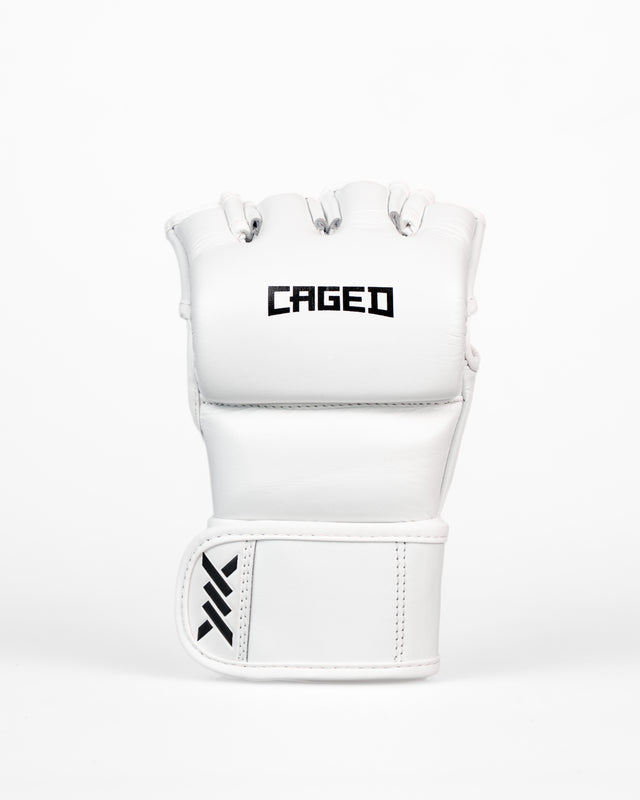 Caged MMA-Handschuhe 'X' Series – Weiß/Schwarz