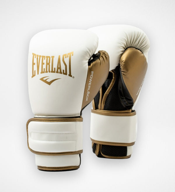 Everlast Boxhandschuhe Powerlock 2R – Weiß/Gold