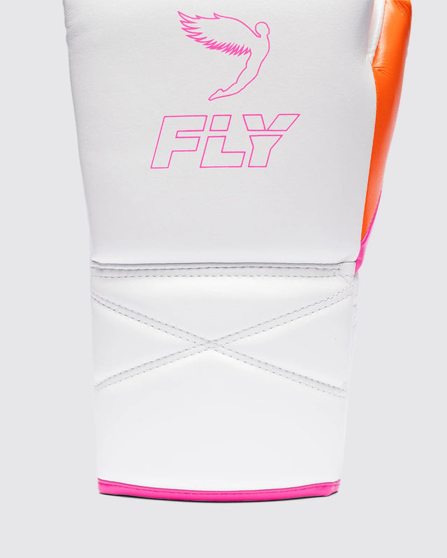 Fly Superlace Pro X 2 Boxhandschuhe – Weiß/Rosa/Orange