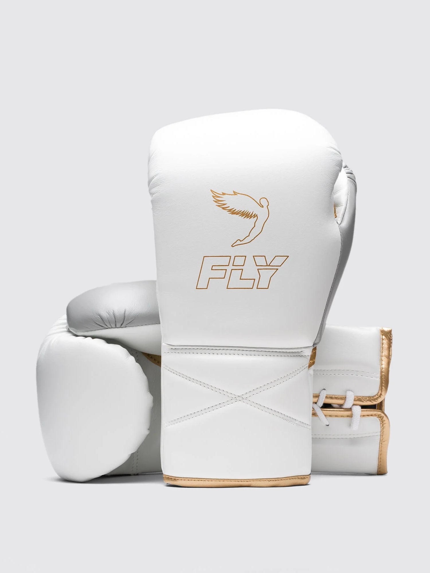 Fly Superlace Pro X 2 Boxhandschuhe – Weiß/Grau/Gold