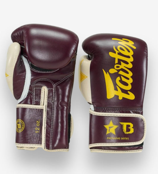 Gants de boxe Fairtex FXB V2 - Rouge bordeaux/Crème