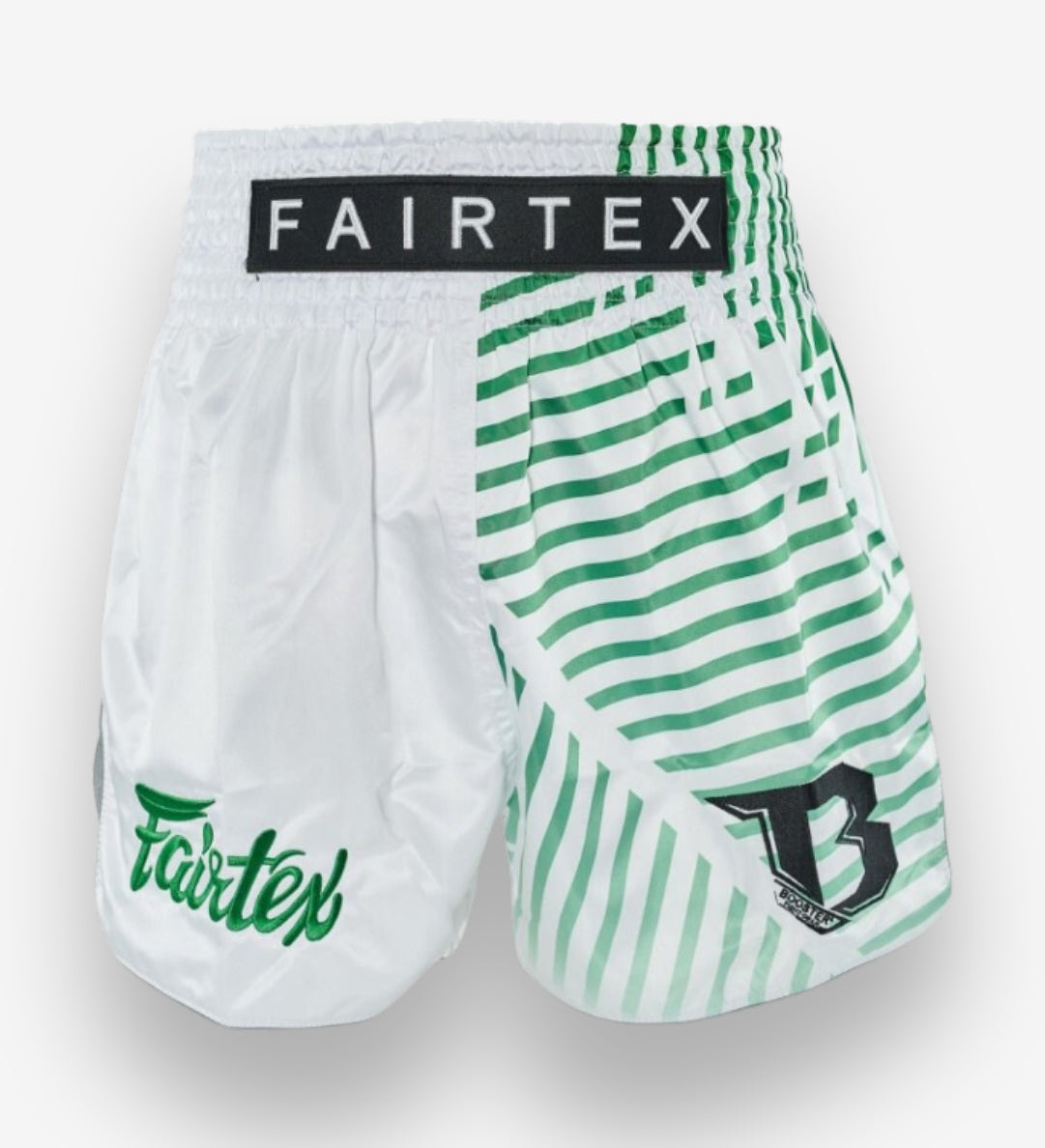 Short de Muay-Thaï Fairtex FXB Racer - Blanc/Vert