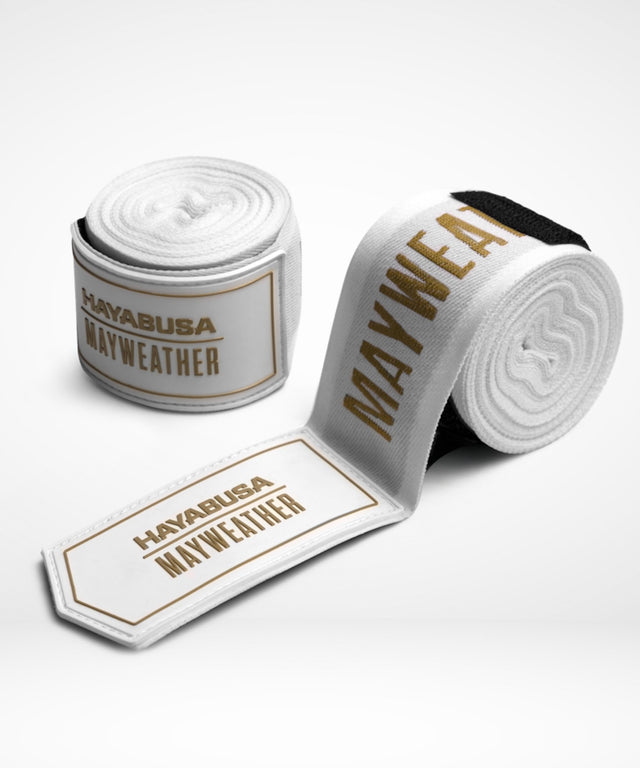 Vendas de boxeo Hayabusa x Mayweather Deluxe – Blanco/Oro
