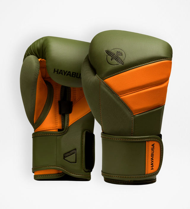 Guantes de boxeo Hayabusa T3 – Caqui/Naranja
