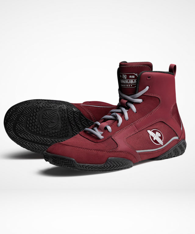 Scarpe da boxe Hayabusa Pro – Bordeaux/Grigio
