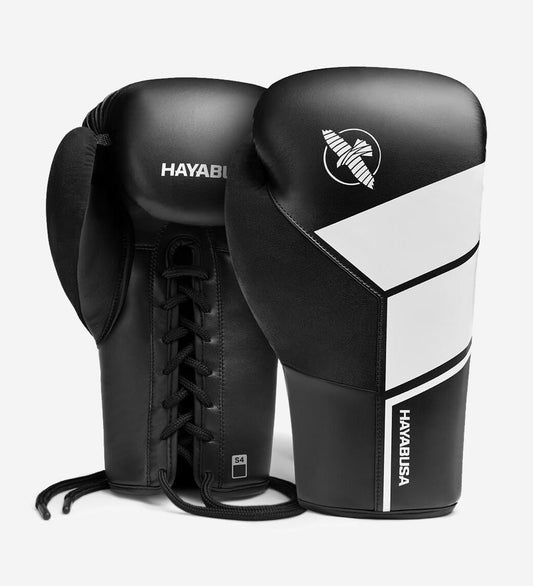 Hayabusa Gants de boxe S4 avec laçage - Noir/Blanc