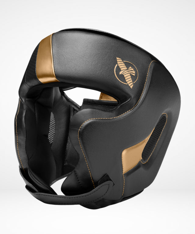 Hayabusa T3 Head Protector with Cheek Protection - Black/Gold