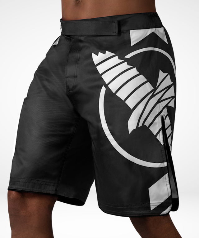 Hayabusa MMA-Shorts Icon Lang – Schwarz/Weiß