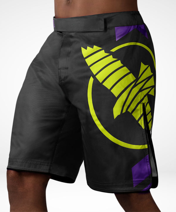 Pantaloncini MMA Hayabusa Icon Lang – Nero/Neon