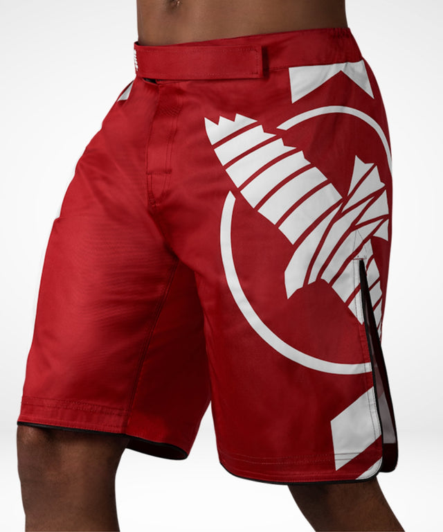 Pantalones de MMA Hayabusa Icon Lang – Rojo/Blanco