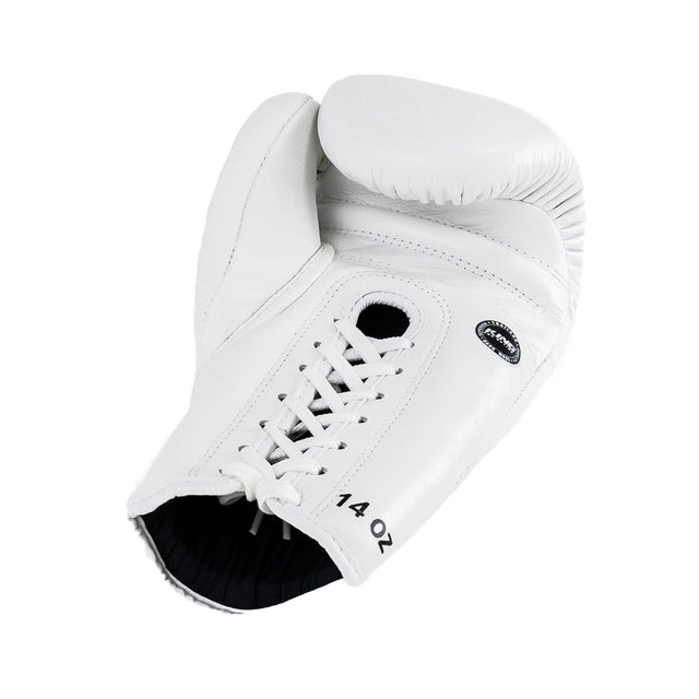 King Pro Boxing Bokshandschoenen XK met vetersluiting - Wit/Goud