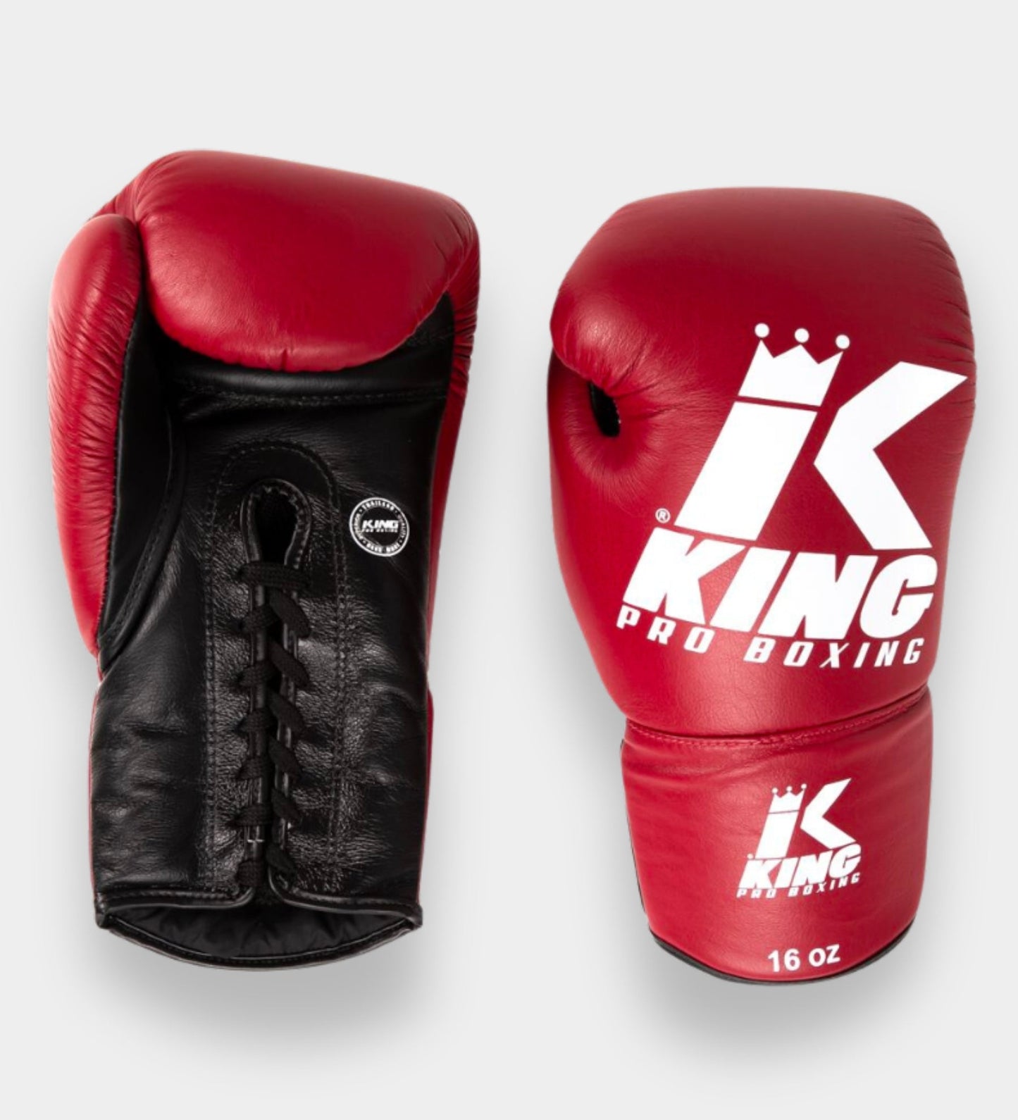 Gants de boxe King Pro Boxing BG1 avec laçage - Rouge/Noir