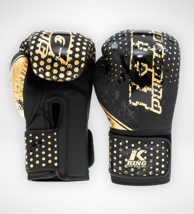 Guantes de boxeo King Pro Boxing Hexagon Niños – Negro/Oro