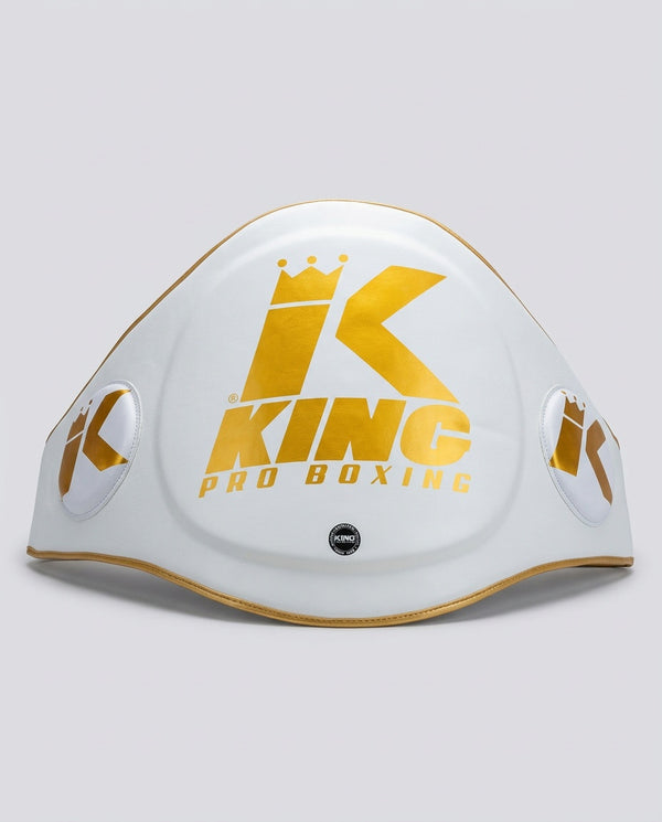 King Pro Boxing Bauchschutz – Weiß/Gold