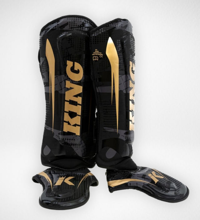 Espinilleras King Pro Boxing Shogun – Negro/Oro