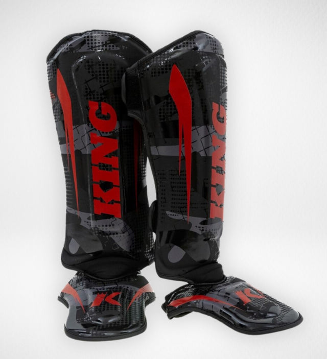 King Pro Boxing Schienbeinschoner Shogun – Schwarz/Rot