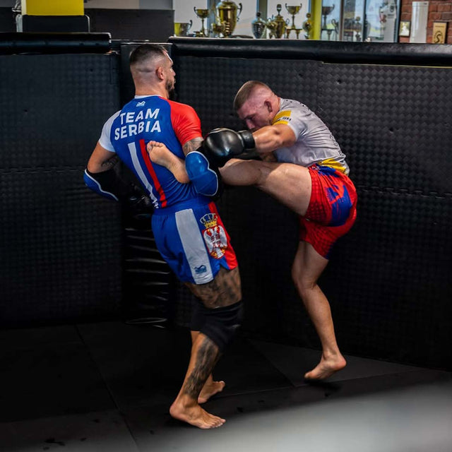 Shorts de MMA Phantom Athletics Fusion-R Team Serbia – Rouge/Blanc/Bleu