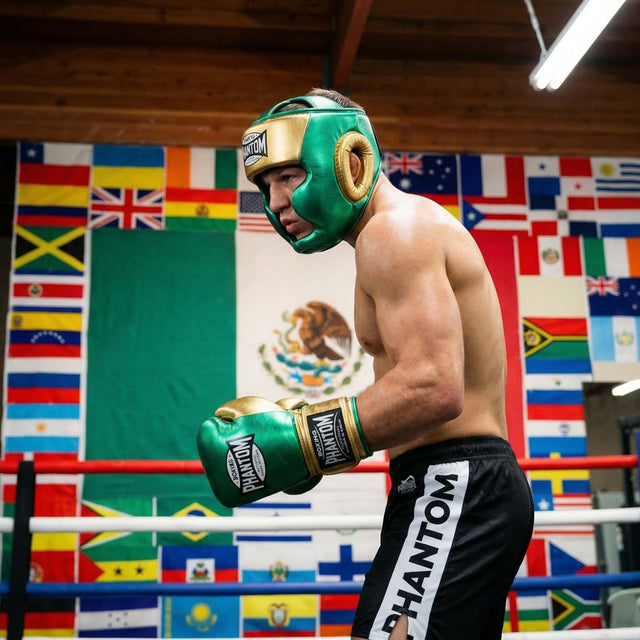 Boxerské rukavice Phantom Athletics Mexico – Zelené/Zlaté