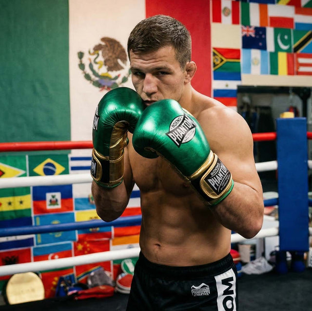 Boxerské rukavice Phantom Athletics Mexico – Zelené/Zlaté