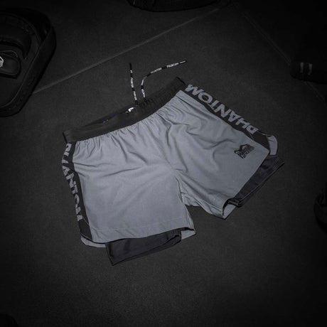 Kompresní kraťasy Phantom Athletics Fusion 2in1 Apex – Šedé